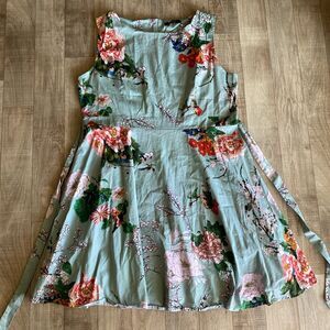 Floral Midi Fit And Flare Dress Retro 50's Pin Up Womens Size 4XL